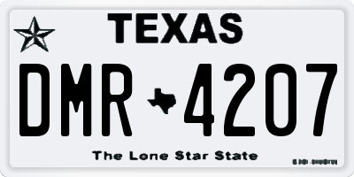 TX license plate DMR4207