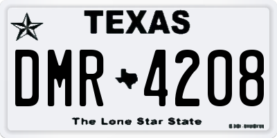 TX license plate DMR4208