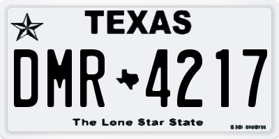 TX license plate DMR4217