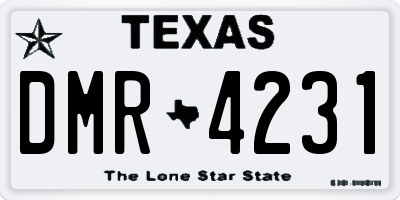 TX license plate DMR4231