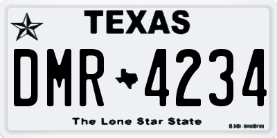 TX license plate DMR4234