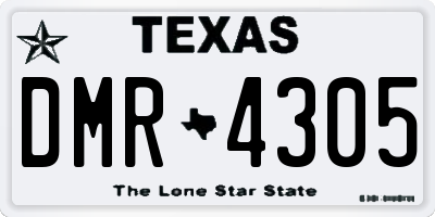 TX license plate DMR4305