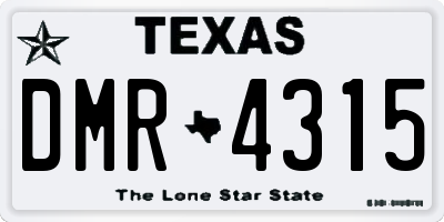 TX license plate DMR4315