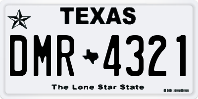 TX license plate DMR4321