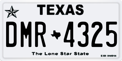 TX license plate DMR4325