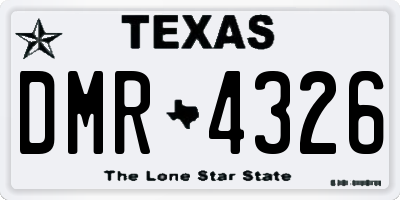 TX license plate DMR4326