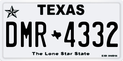 TX license plate DMR4332