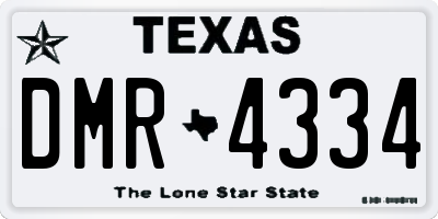 TX license plate DMR4334