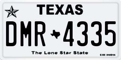 TX license plate DMR4335