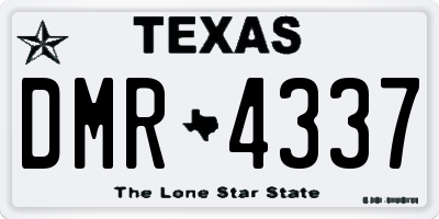 TX license plate DMR4337