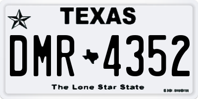 TX license plate DMR4352