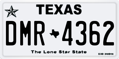 TX license plate DMR4362