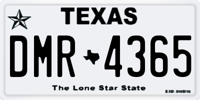 TX license plate DMR4365