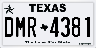 TX license plate DMR4381