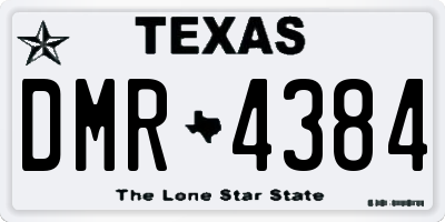 TX license plate DMR4384