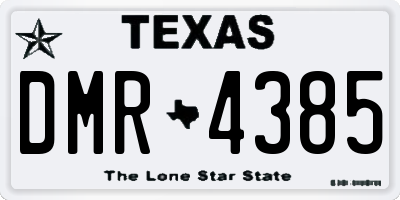 TX license plate DMR4385