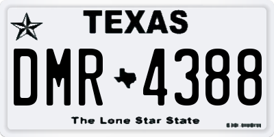 TX license plate DMR4388