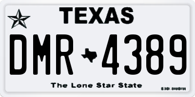 TX license plate DMR4389
