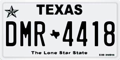 TX license plate DMR4418