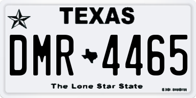 TX license plate DMR4465