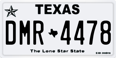 TX license plate DMR4478