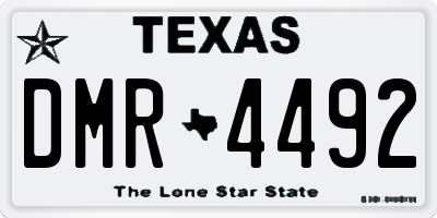 TX license plate DMR4492