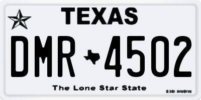 TX license plate DMR4502