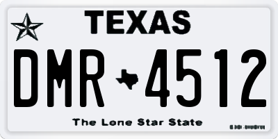 TX license plate DMR4512
