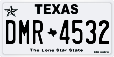 TX license plate DMR4532