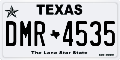 TX license plate DMR4535