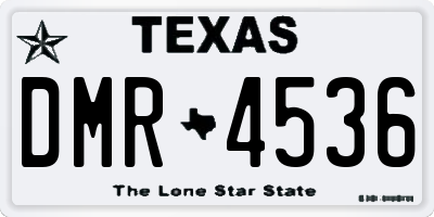 TX license plate DMR4536