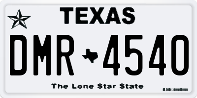 TX license plate DMR4540