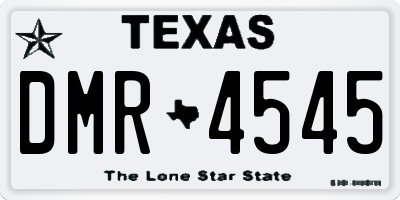 TX license plate DMR4545