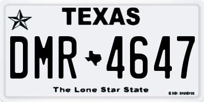 TX license plate DMR4647