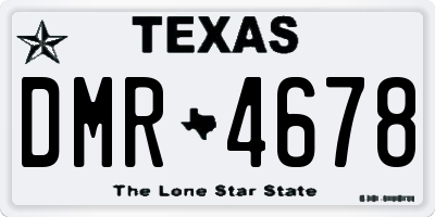 TX license plate DMR4678