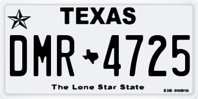 TX license plate DMR4725