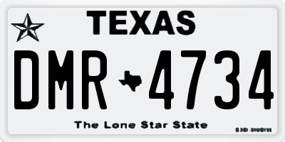 TX license plate DMR4734