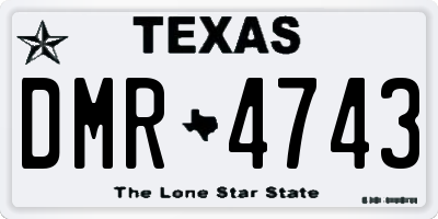 TX license plate DMR4743