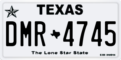 TX license plate DMR4745