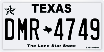 TX license plate DMR4749