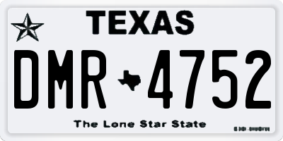 TX license plate DMR4752