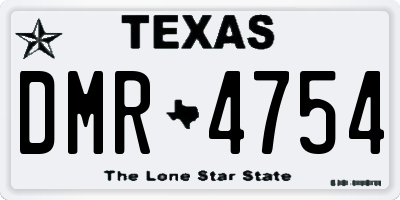 TX license plate DMR4754