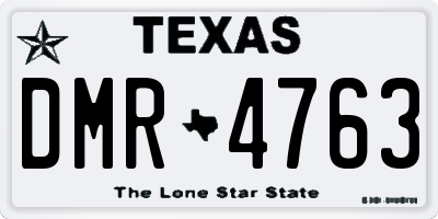 TX license plate DMR4763
