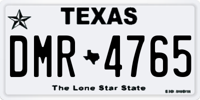 TX license plate DMR4765