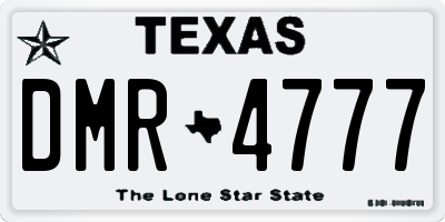 TX license plate DMR4777
