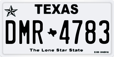TX license plate DMR4783