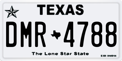 TX license plate DMR4788