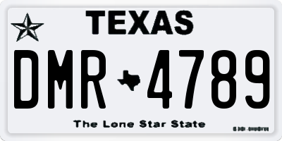 TX license plate DMR4789