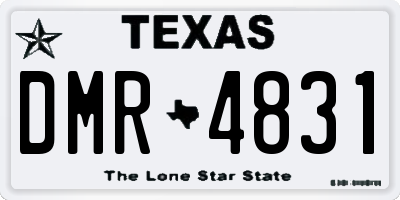 TX license plate DMR4831