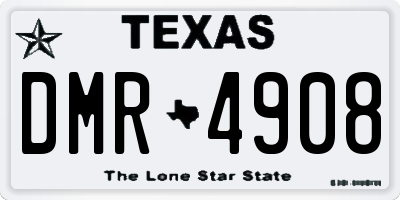 TX license plate DMR4908